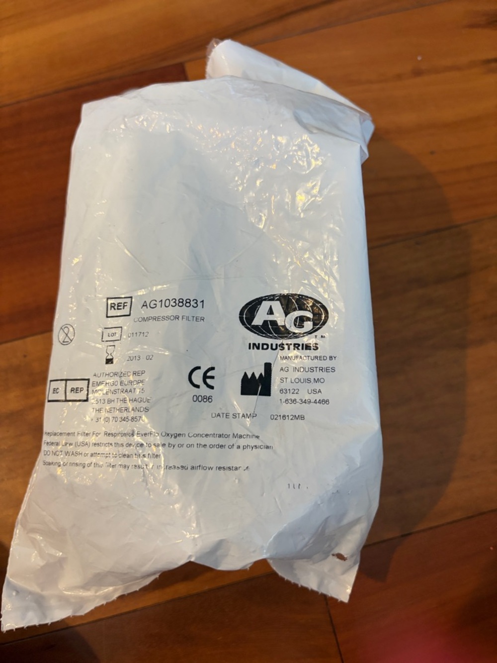 AG Industries Compressor Filter AG1038831 new in package